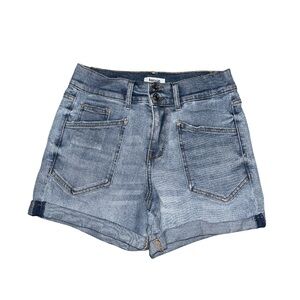 Kensie Blue Jean Shorts with Distressed Hem